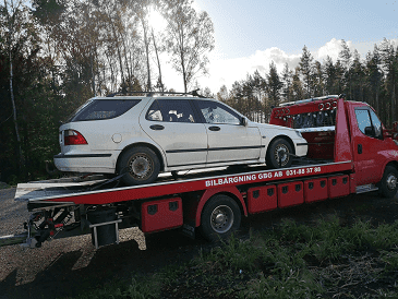 Förbrukad Saab 9-5 i Trollhättan är eftertraktad för bilskrot